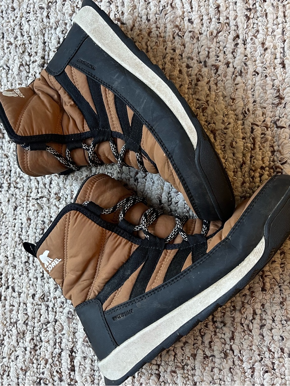 Sorel Women's Tan and Black Insulated Winter Boots Waterproof